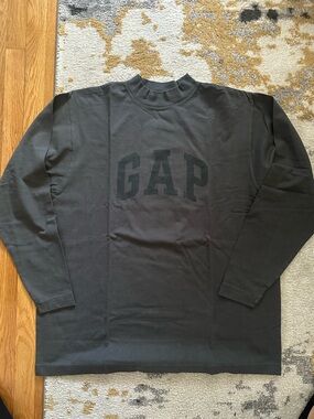 Yeezy X Gap Dark Gray Tonal Logo Dove Long Sleeve Brand New Size S Fits Like M